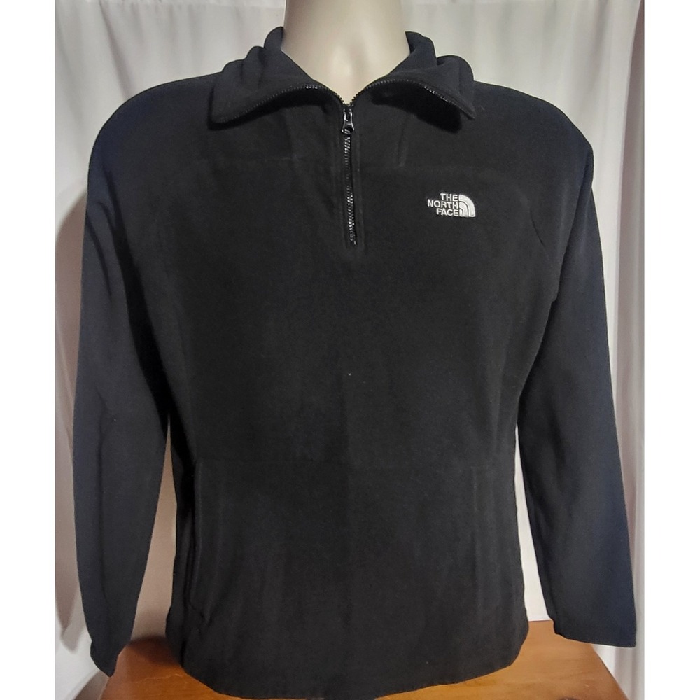 Womens The North Face Size  Large L Black 1/4 Zip Fleece Pullover Jacket Outdoor